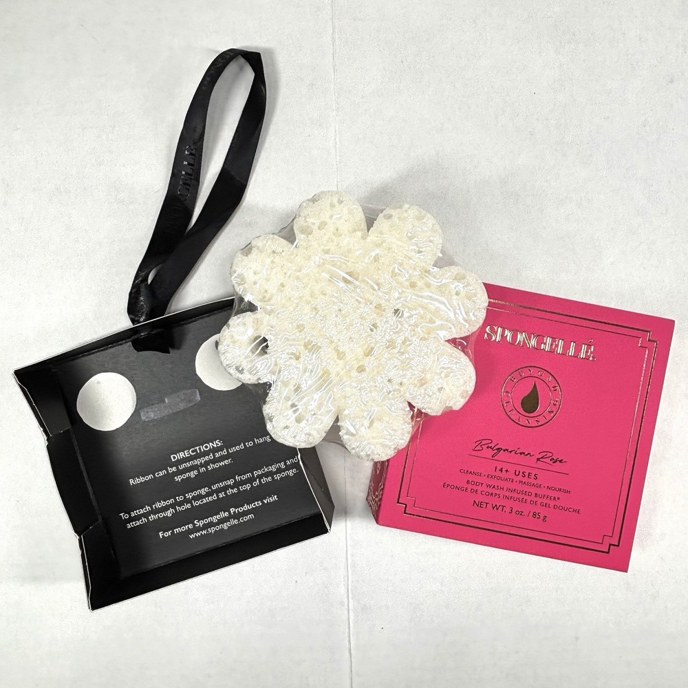 Spongellé Boxed Flower Bulgarian Rose‎ Body Wash Scented Bath Sponge Body Buffer